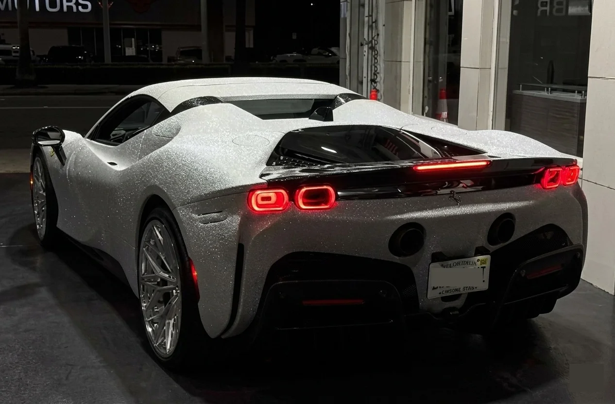 World’s first Ferrari SF90 in a white diamond finish is impossible to ignore