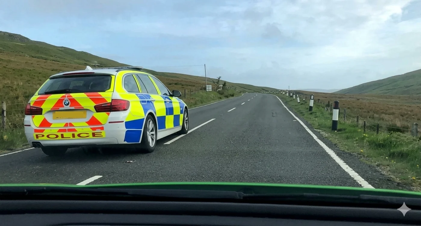 Lamborghini Huracan overtakes a BMW police car at 150 mph, legally!
