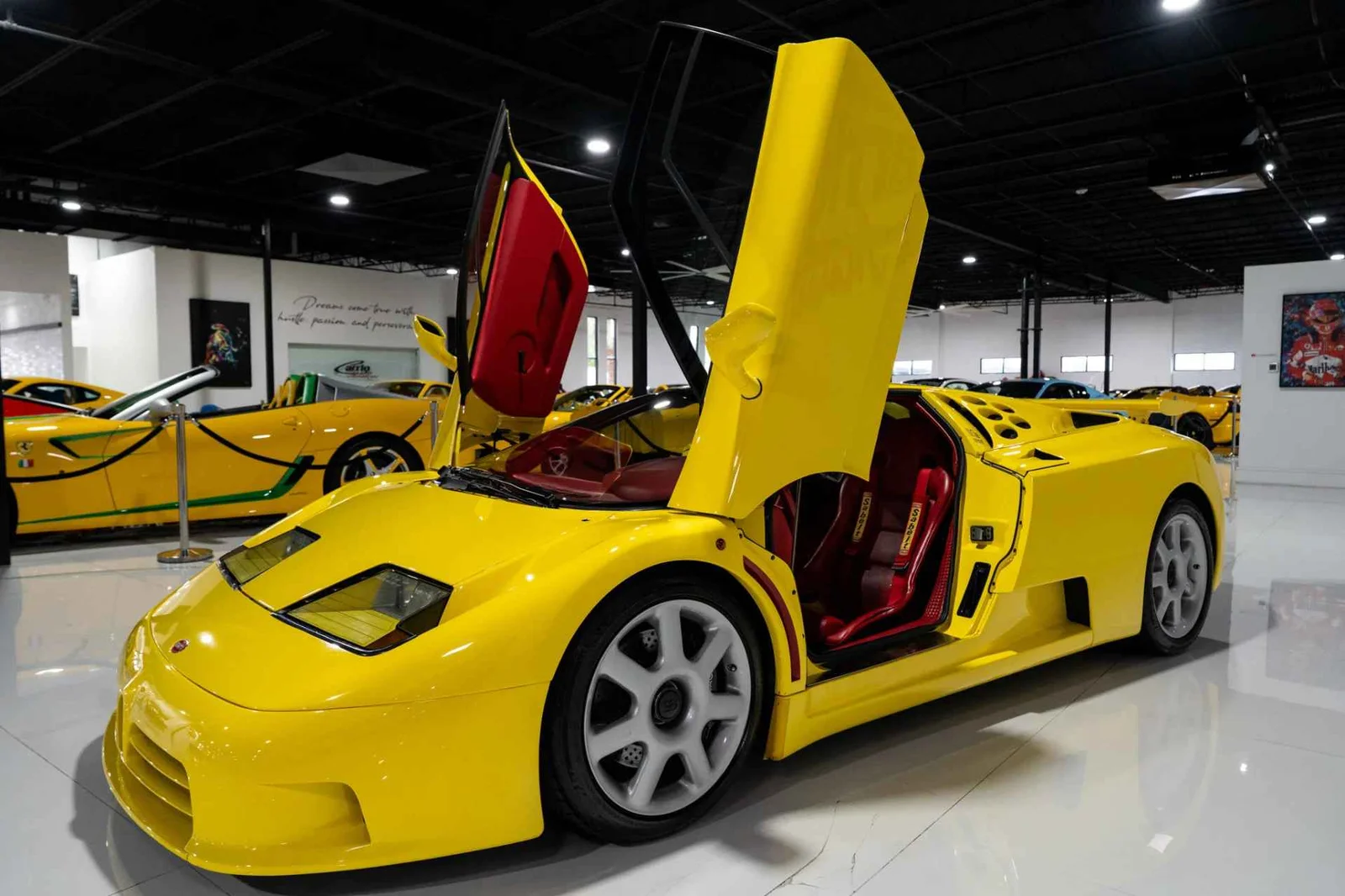 1995 Bugatti EB110 SS in yellow exterior and red interior up for sale