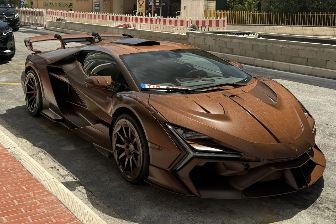 Brown Mansory Revuelto arrives in Monaco looking like a marble sculpture