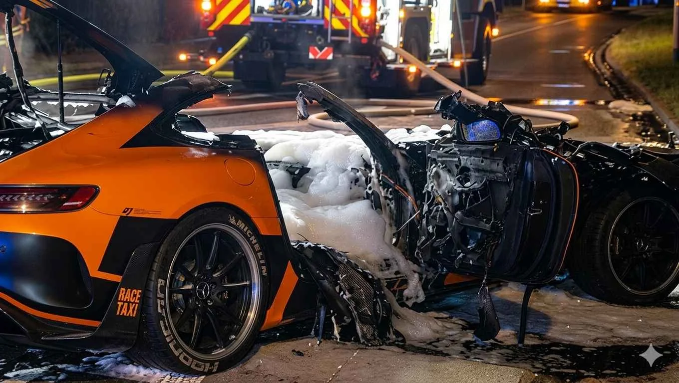 Mercedes-AMG GT R crash leaves motorcyclist dead in Germany, vehicles totalled