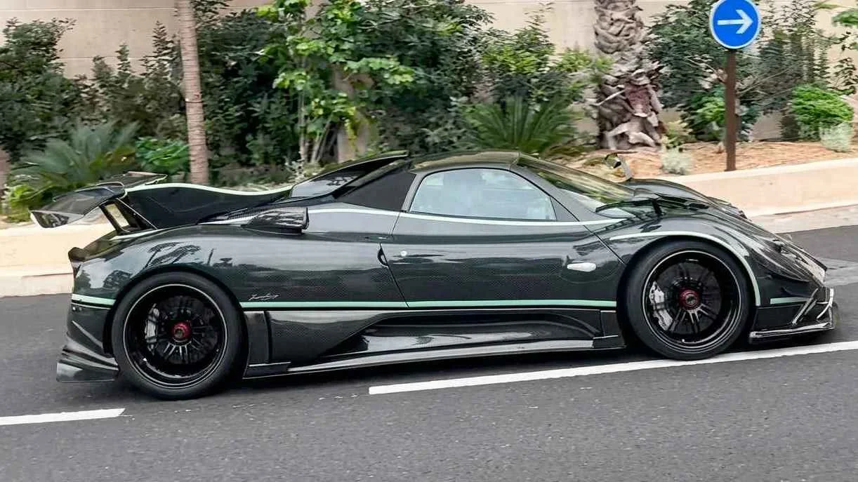 Alonso spotted driving his Pagani Zonda Diamante Verde ahead of Moncao GP