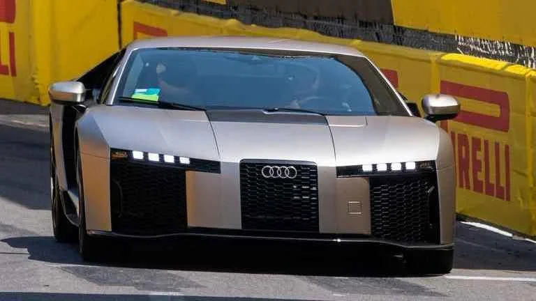 Audi F1 drivers take the 1000 hp Nuvolari around the Monaco circuit
